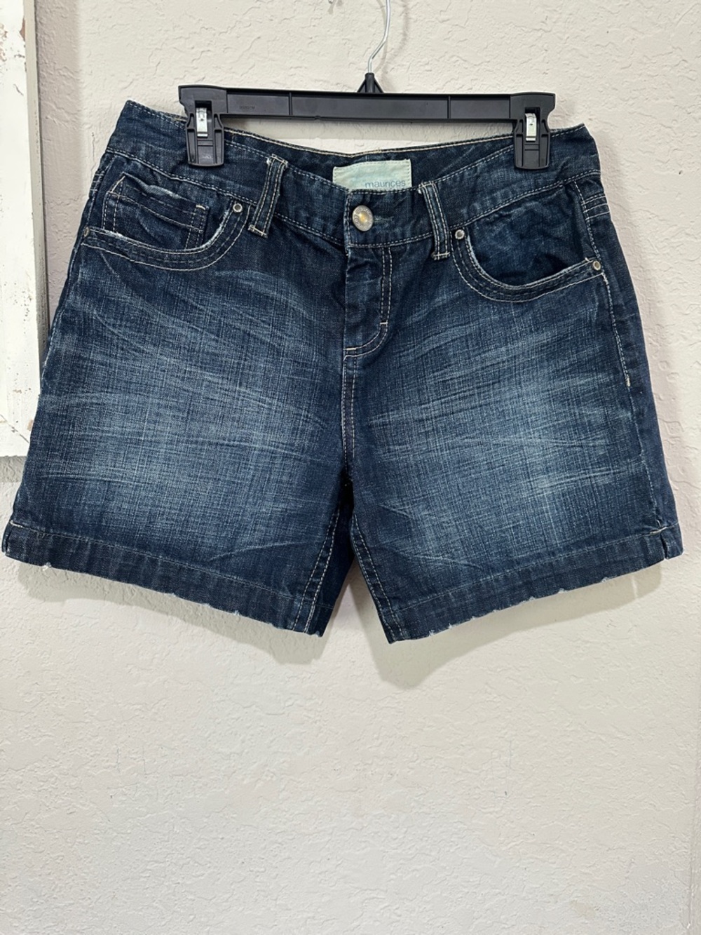 Maurices Women's Dark Blue Washed Denim Shorts